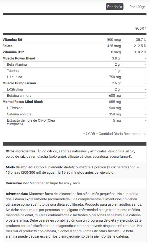 Información nutricional